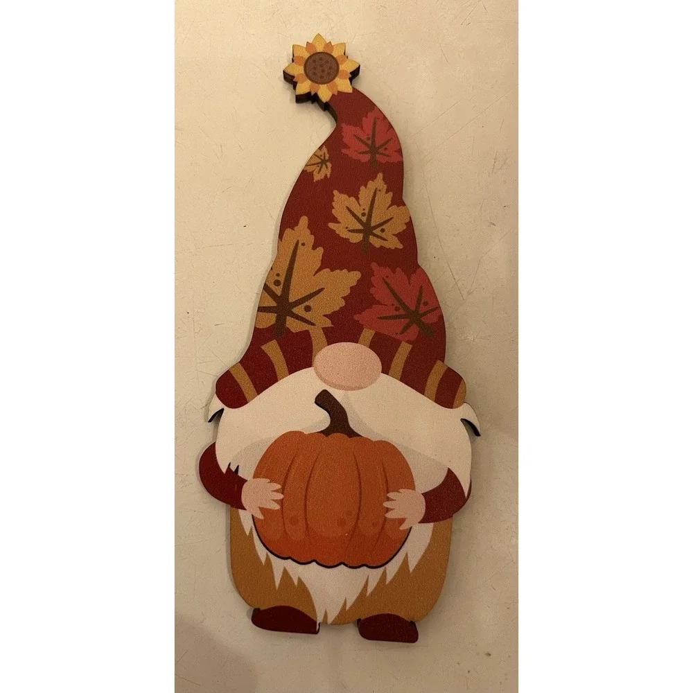 Fall/Thanksgiving Autumn Decor 13 PC Wood-Leaves, Pumpkin, Gnome, Latte